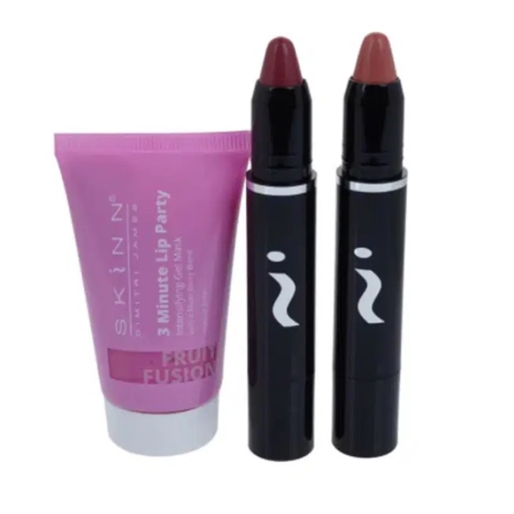 💎 Skinn Cosmetics Lip Party Mask and 2 Glossticks Bundle Set 3 Pieces New